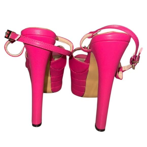 Hot Pink Platform Spiked Heels – Size 8 – NWOT – Bold Retro Statement Style - Picture 6 of 8
